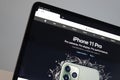 An online Apple store highlighting the new Apple iPhone 11 Royalty Free Stock Photo