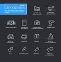 Online appliance store line design pictograms set Royalty Free Stock Photo