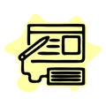 Online article vector line icon. Writing, studying, online