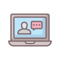 Online associates Line Style vector icon which can easily modify or edit