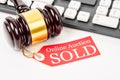 Online auction sold concept. Royalty Free Stock Photo