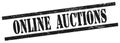 ONLINE AUCTIONS text on black grungy rectangle stamp