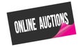 ONLINE AUCTIONS text on black pink sticker stamp