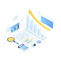 Online audit illustration isometric concept