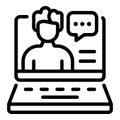 Online audit report icon, outline style