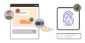 Online Authentication Using Chatbot and Biometric Fingerprint Verification for Secure Access Royalty Free Stock Photo