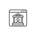 Online bank account line icon