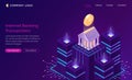 Online banking app, isometric finance concept