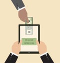 Online banking concept : Send money via smart phon
