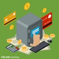 Online banking, deposit, financial security vector concept Royalty Free Stock Photo