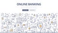 Online Banking Doodle Concept Royalty Free Stock Photo