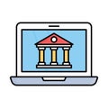Online banking fill inside vector icon which can easily modify or edit