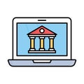 Online banking fill inside vector icon which can easily modify or edit