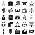 Online banking icons set, simple style Royalty Free Stock Photo