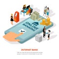 Online Banking Isometric Banner