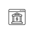 Online banking line icon