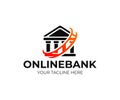 Online banking, logo design. Bank, internet banking, finance and financial, vector design