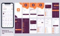 Online Banking Mobile App UI Kit With Different Layout Including Sign In, Create Account, Send Money, Sign Up, Recharge And