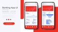 Online Banking Mobile Apps UI, UX, GUI set with wallet, shopping, my Account, fund Transfer, bill payment, products