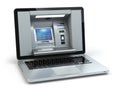 Online banking and payment concept. Laptop as ATM machine isola