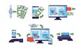Online Banking and Payment Methods Collection, Financial Transactions via Digital Gadgets, Protection Money Transfer