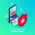 Online banking protection banner concept
