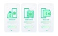 Online banking thin line icons: deposit app, money safety, wallet app. Modern vector illustration for for user mobile app Royalty Free Stock Photo