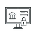 Online banking website login with lock Royalty Free Stock Photo