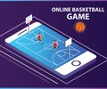 Online Basket Ball Game where People are Playing Basket Ball Game Online Royalty Free Stock Photo