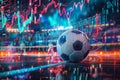 Online bet and analytics and statistics for soccer game. Generative AI Royalty Free Stock Photo