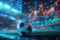 Online bet and analytics and statistics for soccer game. Generative AI Royalty Free Stock Photo