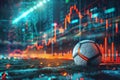 Online bet and analytics and statistics for soccer game. Generative AI Royalty Free Stock Photo