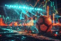 Online bet and analytics and statistics for soccer game. Generative AI Royalty Free Stock Photo