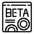 Online beta version icon outline vector. Trial software webpage Royalty Free Stock Photo