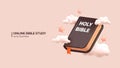 Online Bible Study concept. Vector illustration. Royalty Free Stock Photo