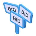 Online bid icon isometric vector. Real estate Royalty Free Stock Photo