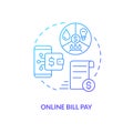 Online bill pay blue gradient concept icon Royalty Free Stock Photo