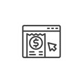 Online bill payment line icon