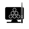 Online billiard games black glyph icon