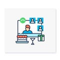 Online birthday color icon