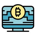 Online blockchain icon vector flat Royalty Free Stock Photo