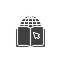 Online book reading vector icon