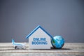 Online booking accommodation. Reservation tickets in advance. House rent. Worldwide trip. Vacation, travelling concept. Royalty Free Stock Photo