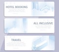 Online Booking All Inclusive Hotel Travel Banners Royalty Free Stock Photo