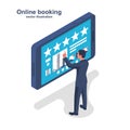 Online booking concept isometric