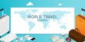 Isometric online booking ,passport world map,trip plan travel banner vector