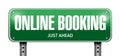 online booking road sign illustration