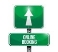 online booking street sign illustration