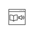 Online bookstore library line icon