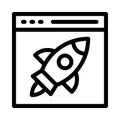 Online boost thin line vector icon